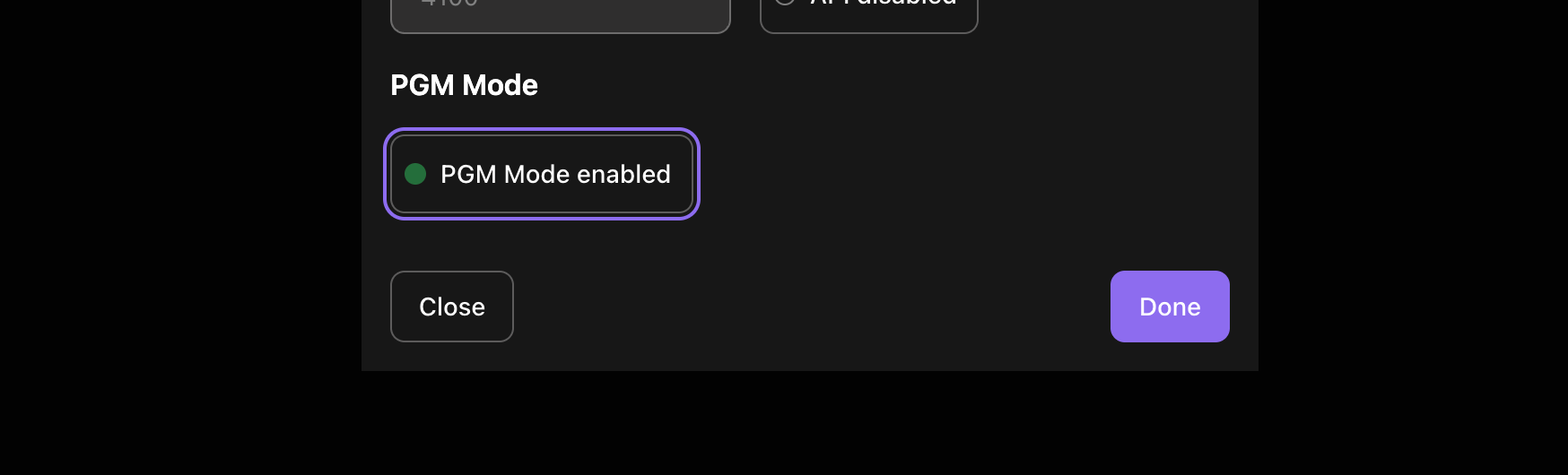 PGM Mode